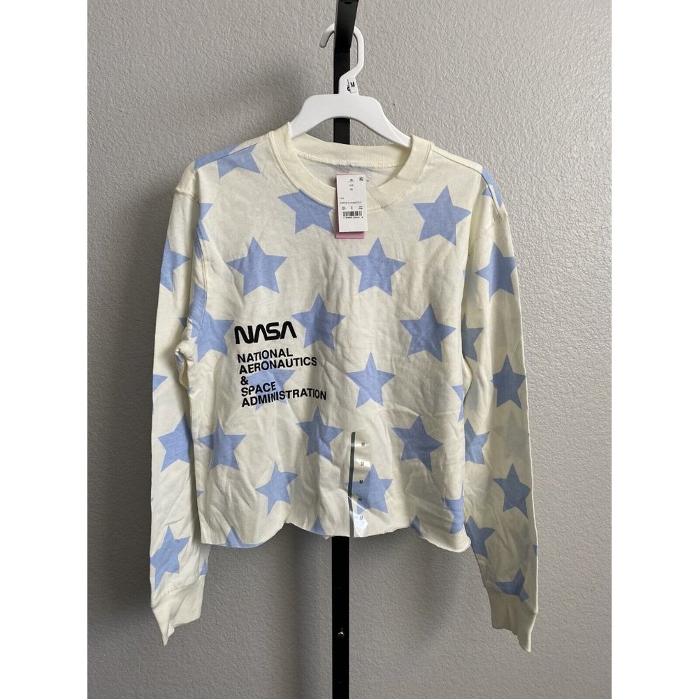 Juniors Medium NASA crop top shirt long sleeve new tags